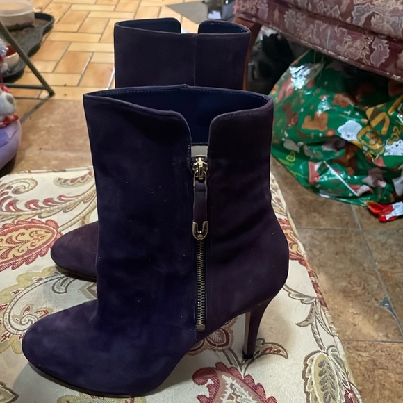 Joan & David made in Italy purple suede ankle boots size 8 1/2 - Picture 2 of 12